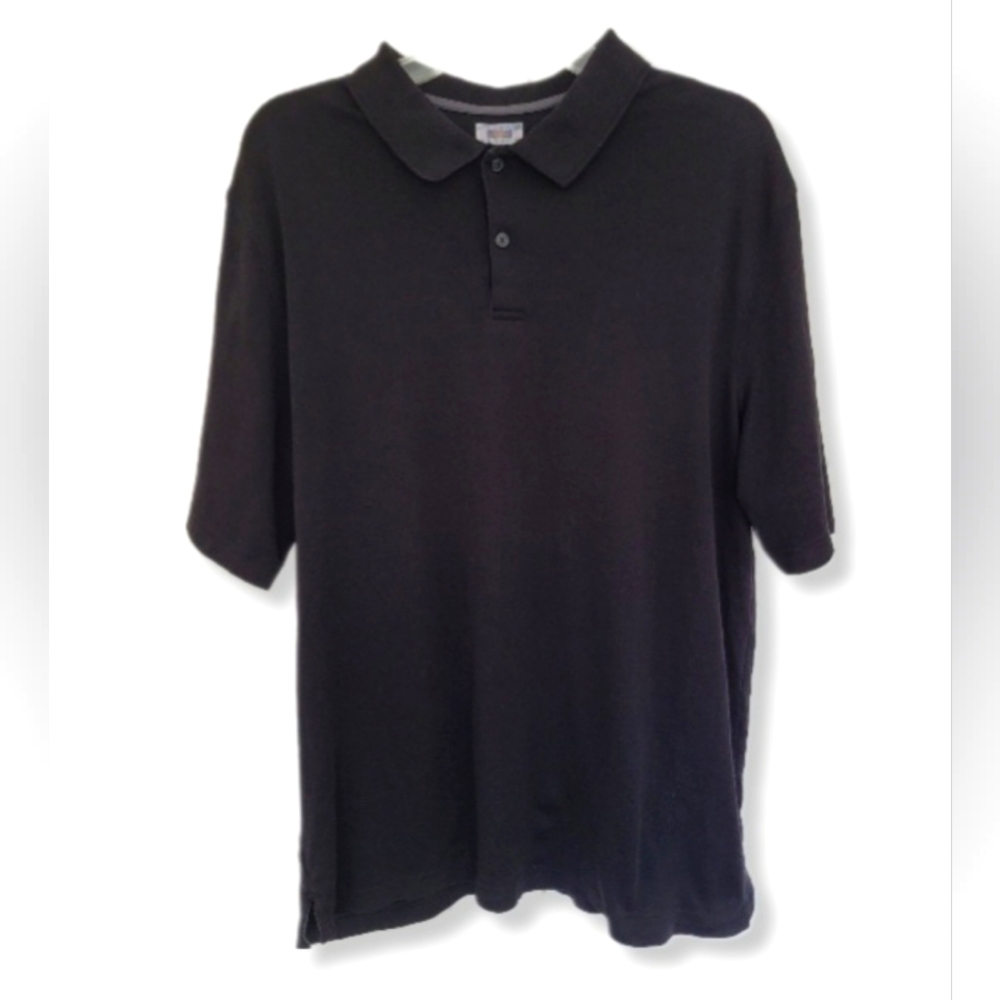 Joseph Abboud Men's Polo Shirt Black Short Sleeve 100% Cotton Size L